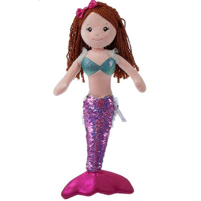 China OEM Soft Custom High Quality Design Mermaid Doll Plush Fabric Cloth Rag Mermaid Doll for sale