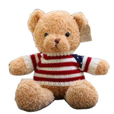 China Factory wholesale custom high quality plush china wear wool clothes soft plush bear gift for sale