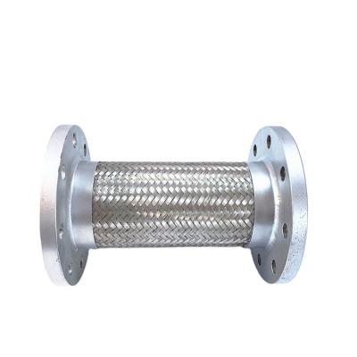 China Stainless Steel Industrial Bellows Connection Flanged Joint Fields PN16 Flexible Metal Braided Corrugated Hose for sale