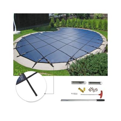 China Winter Quality Safety Solid Swimming Pool Cover Waterproof Stable Anchor Pool Cover For Kids Safety for sale