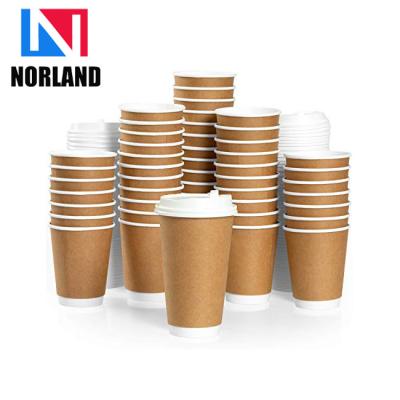 China Raw Material Printing Logo 12oz Coffee Food Ripple Wall Wrapping Paper Cup Sleeve Disposable Hot Holder With Lid Price for sale