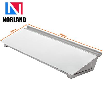 China Glass Dry Erase Whiteboard Tempered Glass Office Desk Writing Board with Storage Box for sale