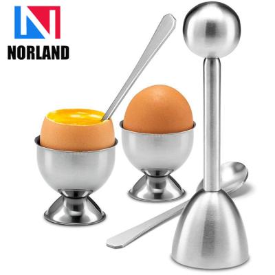 China 304 Stainless Steel + 430 Stainless Steel Handle Smart Kitchen Tools Stainless Steel Egg Shell Cracker Egg Topper Shell Cutter Knocker Opener for sale