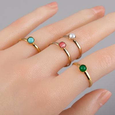 China New 2022 natural pearl TURQUOISE CRYSTAL RING for sale