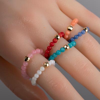 China 2022 New Vintage Natural Crystal Elastic Ring for sale