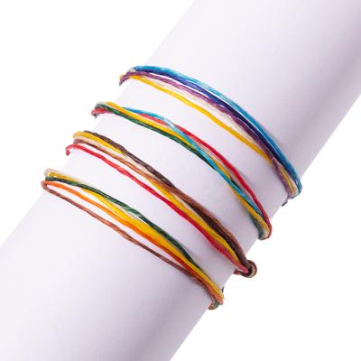 China New Arrival CLASSIC Beach Accessories Hand - Woven Colorful Wax Rope Friendship Bracelet Bangles for sale