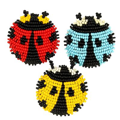 China Wholesale Hand Made Ladybug Brooch Pin Eco-friendy Fashion Animal Ladybird Brooches For Women Cute Jewelry for sale