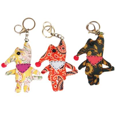 China Good quality everyday life good quality boho monster 3d cotton cloth doll bag pandents fox key chains for sale