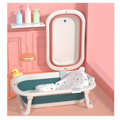 China Baby Cleaning Design Thermo Sensitive Baby Bathtub Foldable Kid Large Plastic Bathtub for sale