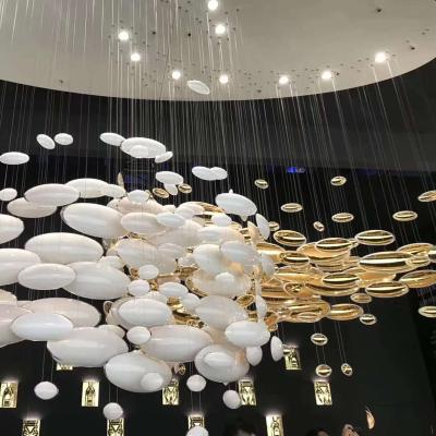 China Hotel Lobby Banquet Creative Fashion Large Glass Ball Chandelier Modern Building Custom Lamp for sale