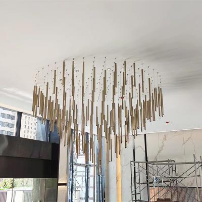 China Modern Popular Hotel Villa Lobby Customs Large Luxury Product Stainless Steel Lead Chandelier Light for sale