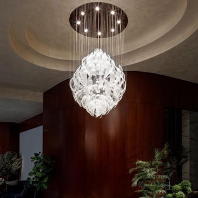 China Modern European Villa Large Crystal Luxury Led Chandelier Light Custom Made Style Decor Hotel Lobby for sale