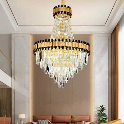 China Factory Wholesale Modern Luxury Droplight Villa Hotel Building Lobby Crystal Led Chandelier Light for sale