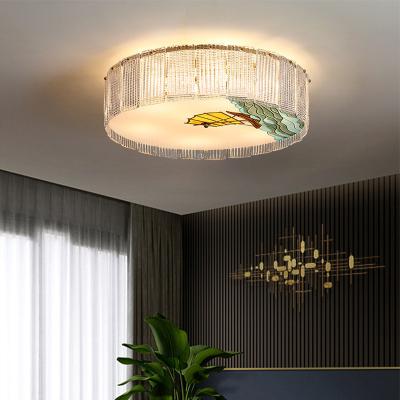 China Modern restaurant bedroom hotel villa style outdoor decorative mounted luxury crystal ceiling light E14 for sale