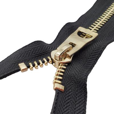 China Wholesale Custom Jeans 3# 5# 7# 7# 8# 10# Coat Auto Lock Clothing Zipper Bags Metal Copper Zipper for sale