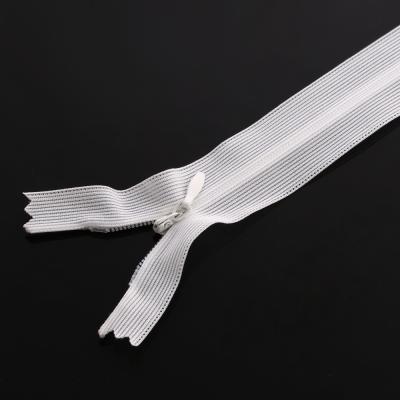 China Sustainable Zipper Biodegradable Plastic Nylon End-End White Black Nylon Invisible Recycle Zipper For Clothes for sale