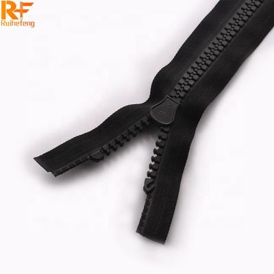 China Sales Promotion Eco Resin #10 Nickel Free Open Black Zipper Rolls Outdoor Tent Garment Plastic Resin Zipper à venda