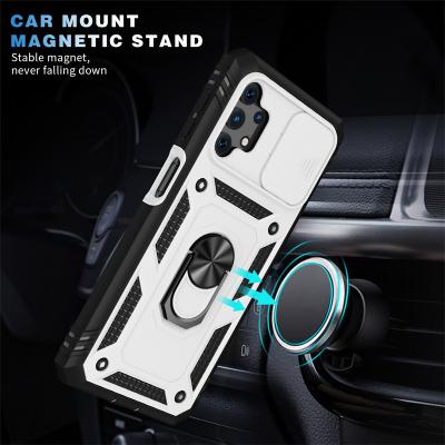 China Anti Fall Shockproof Durable Phone Case With Ring Holder And Phone Camera Lend Cover Device For Samsung A32 Model for sale