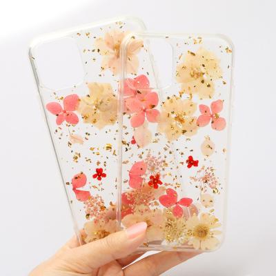 China Wholesale Real Flower Autumn Transparent Phone Case Funda Para For Iphone Shockproof Anti Eternal 13 Series Flower Phone Case for sale