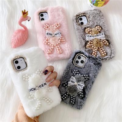 China Shockproof Ready To Ship For Iphone 11 12 13 Series Soft Tpu Material Plush Mobile Phone Cover Device Phone Case for sale