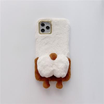 China Shockproof Amazon Most Popular Ladies Cell Phone Case Plush Phone Cover Cartoon Tpu Phone Case For iphone 11 12 for sale