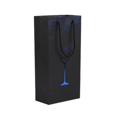 China Single Extra Thick Wine Bag Handbag Recoverable Double Paper Wine Gift Bag Wine Packaging Bag for sale