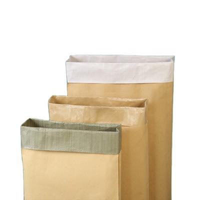 China Recoverable Plastic Kraft Paper Thickened Plastic Composite Bag Paper Woven Packaging Bag Waterproof Woven Bag for sale