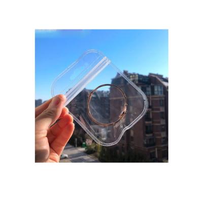 China Recycled Materials Transparent Belt Hole Ornament Sealing Bag Hanging Bag Lock Ziplock Bag for sale