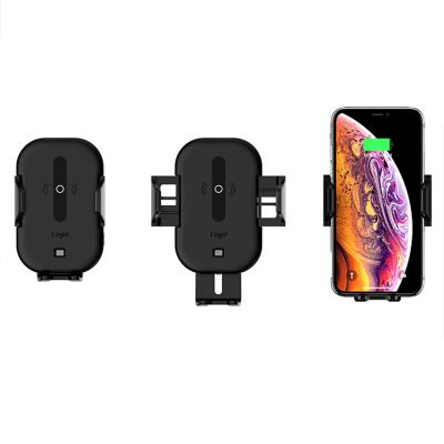 China Fast QI Wireless Charger Pad 2 in 1 Design 15W Qi Car Wireless Charger Fast Charging Auto Clamp Mount for sale