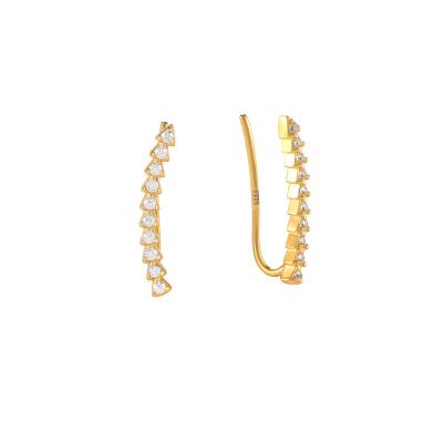 China Hot Selling Vintage QLEESI 2022 Fashion Women Jewelry Minimalist 14K Gold 925 Silver Ear Climber Crawler Earrings for sale