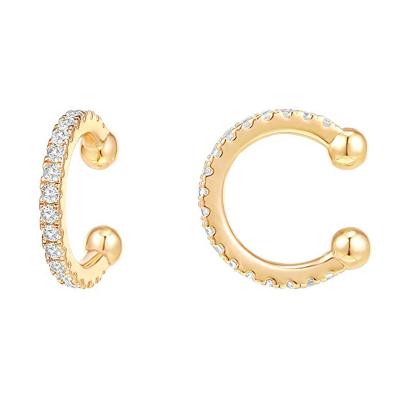 China QLEESI Fashion Simple Jewelry Wholesale 18k Gold Plated 925 Sterling Silver Geometric Ear Clip On Earrings for sale