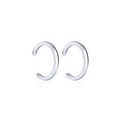 China QLEESI TRENDY Jewelry Cartilage 925 Sterling Silver 18K Gold Plated Simple Ear Cuff Clip Earrings For Women Girl for sale