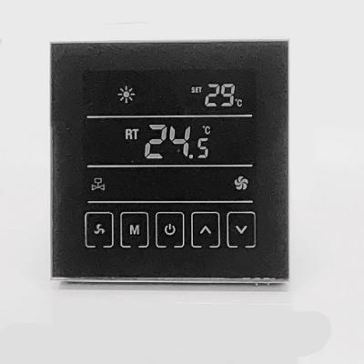 China New Style Hot Selling Black Touch Screen Room Thermostat From Best Qulaity Cool PC Plastics ABC for sale