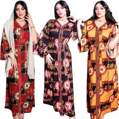 China Modest Muslim Women Long Sleeve Solid Color Kaftan Dress Dubai Kaftan Eco-friendly Simple Dresses for sale