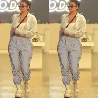 China 2020 New Gray Solid Women Pants With Breathable Thoughtful Pockets Fashion Harem Pants High Waist Ankle-Lengh Pants Female Trousers for sale