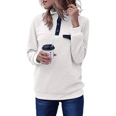 China Sustainable Female Cotton Blend Stand Collar Wholesaler Casual Clothing Sweatshirt Woman for sale