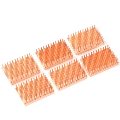 China Copper Customized Small Mini Copper Heat Sinks Cold Cooler 20*30*7mm Forging Fin Radiator CPU GPU Cooling Radiator for sale