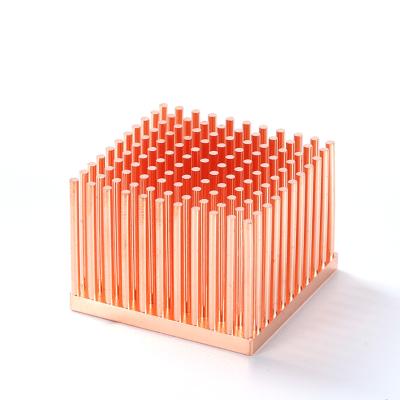 China LED Lights Customized Cold Forged Mini Copper Pin Fin Heatsink 32*32*20mm Small Square Radiators Heatsink for sale