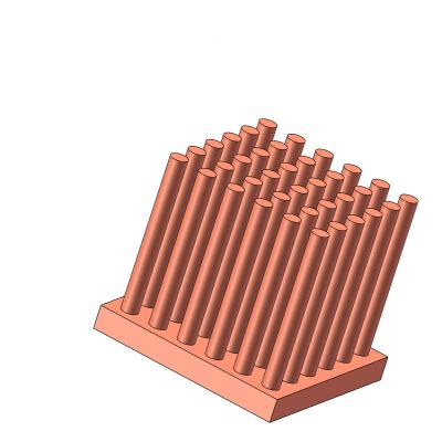 China Customized Mini Copper Heat Sinks Square Laptop Heatsink 25*25*20 Mm Pin End Cold Forged Heatsink for sale