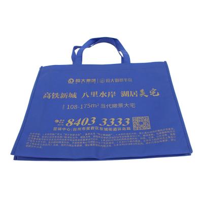 China Custom Logo Printing Non Woven Fabric Handled Cheap Tote Bag for sale