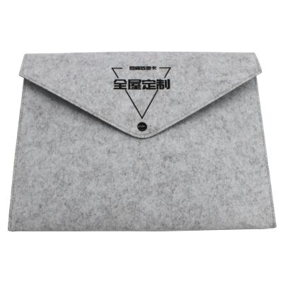 China Fashion Custom Logo Printed Light Gray Felt Bag Envelope Clutch Bag for sale