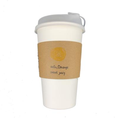 China Recyclable Wholesale Custom Paper Coffee Juice Cup With Lids And Sleeves for sale