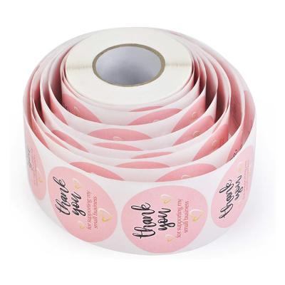 China Waterproof Custom Round Thank You Roll Self Adhesive Packaging Self Adhesive Logo Sticker Label For Your Shopping Order for sale