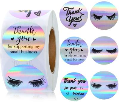 China Custom Eco-Friendly Printing Waterproof Self Adhesive Luxury Waterproof Label False Eyelash Sticker For Cosmetic Bottles for sale