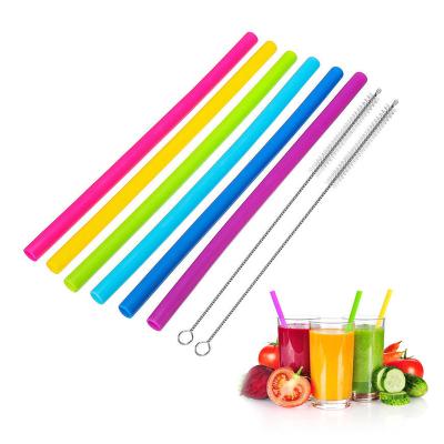 China Eco - Friendly Colorful Highly Reusable Food - Grade Silicone Drink Straws for sale