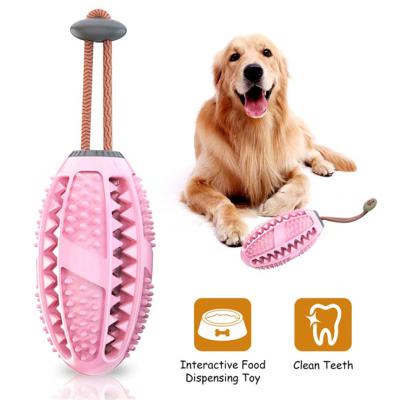 China Amazon Hot Sale Viable TPR Leakage Food Ball Non-Toxic Dog Chew Ball Toy for Dog Chewing and Cleaning Tooth for sale