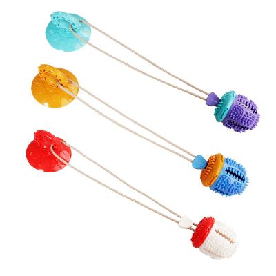 China Sustainable Suction Cup Push TPR Ball Interactive Durable Toys Chew Playing IQ Treat Puppy Toys for sale