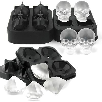 China Ice Maker Food Grade Silicone Ice Mold Skull Shape Material Ice Tray For Beverage for sale