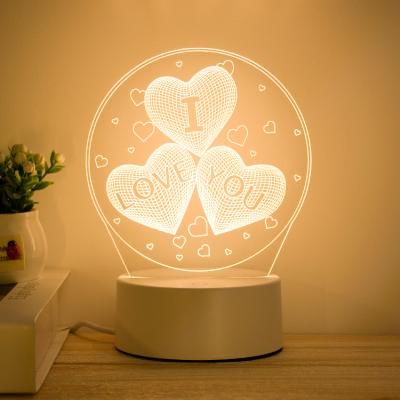 China Modern 3D Effect Pattern Black Base Two Colors Displaying Led Night Lamp Special Gift For Kids ARTEMO for sale