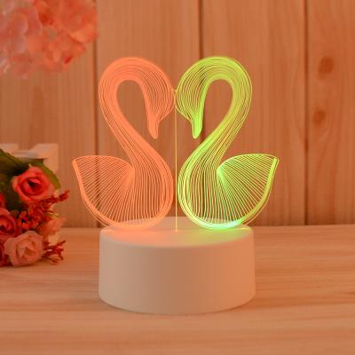 China Modern Acrylic 3D Creatives Board Night Light For Gifts OEM Artwork Double Color Pattern Changeable Night Light for sale